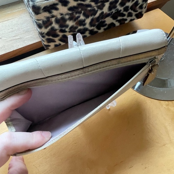 Coach Buckle Snap Wallet in cream and metallic gold. - Picture 10 of 16